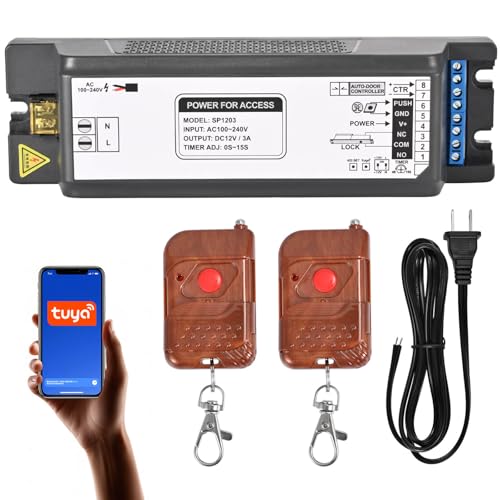 Smart Access Control Power Supply, 12V 3A WiFi Tuya App, 433MHz 2 Remotes