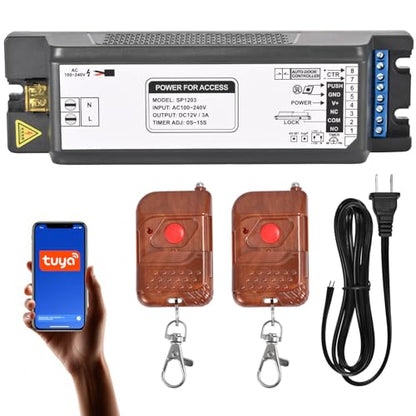 Smart Access Control Power Supply, 12V 3A WiFi Tuya App, 433MHz 2 Remotes