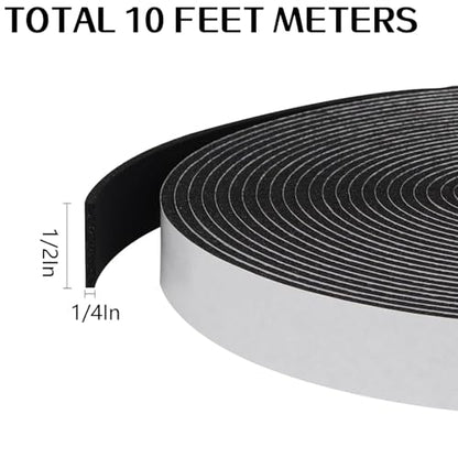 Storystore Weather Stripping Foam Tape, 1/2" x 1/4" x 10 FT Door Seal - size: 1/2In x 1/4In x 10Ft