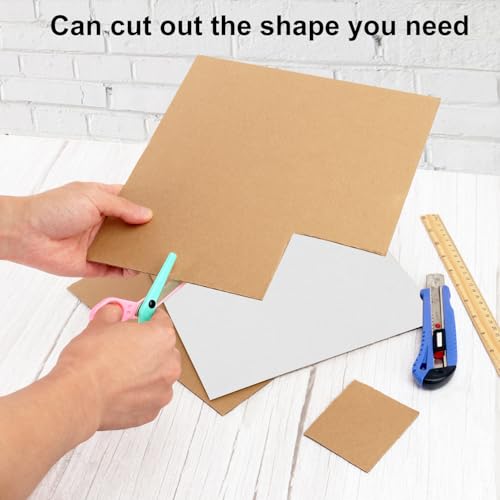 100 Pack 10"x 10" Corrugated Cardboard Sheets, Flat Cardboard Layer Pads 2 mm Thickness, Flexible Packaging Inserts for Shipping, Mailing, and Crafts,(White) by IHDYPPEW - size: 100 Pack 10"x 10" white
