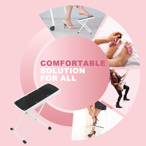 Pedicure Foot Rest, Non-Slip Foot Stand with Toe Separator, White - color: White