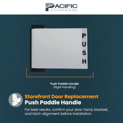 Adams Rite Push Paddle Storefront Door Handle, 6"x4.5", Left, Aluminum, PD - color: Aluminum Silver, style: Left Hand