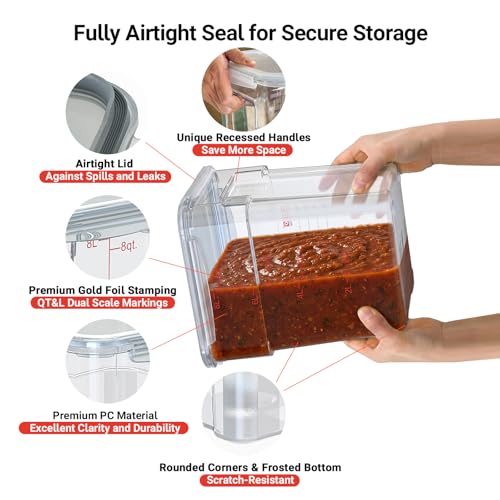 2 Pack 22 QT Commercial Airtight Food Storage Containers, Clear Food Storage Container, Stackable Bulk Ingredient Containers for Flour, Sugar, Rice, Grains, Pet Food and Food Service Storage - size: 2 X 22.0(QT)