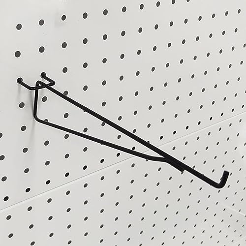 8 PCS Pegboard Shelf Hooks, 6 Inch Metal Utility Hook, Pegboard Shelf Brackets Hooks, 1/4 inch PegBoard Organizer Accessories, Storage Rack for Garage Workbench Art Craft Room Office Retail Shop