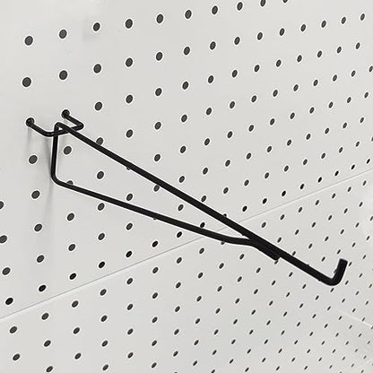 8 PCS Pegboard Shelf Hooks, 6 Inch Metal Utility Hook, Pegboard Shelf Brackets Hooks, 1/4 inch PegBoard Organizer Accessories, Storage Rack for Garage Workbench Art Craft Room Office Retail Shop