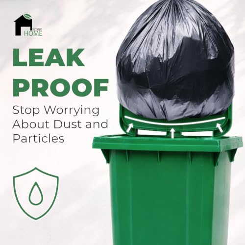 EconoHome 55-60 Gallon Heavy Duty Trash Bags - 1.5 Mil Black Contractor Garbage Bags for Construction, Industrial, Outdoor & Commercial Use - Made in USA - Large, 38"x58"