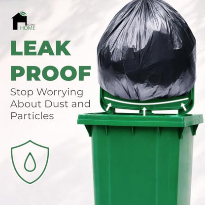 EconoHome 55-60 Gallon Heavy Duty Trash Bags - 1.5 Mil Black Contractor Garbage Bags for Construction, Industrial, Outdoor & Commercial Use - Made in USA - Large, 38"x58"