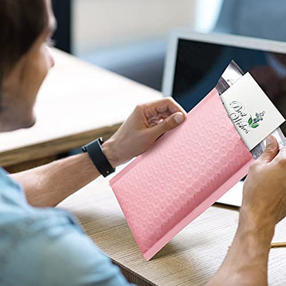 UCGOU Bubble Mailers 4x8" Light Pink 100 Pack Usable Size 4x7" Shipping Bag - color: Light Pink, size: 4x8" 100PC