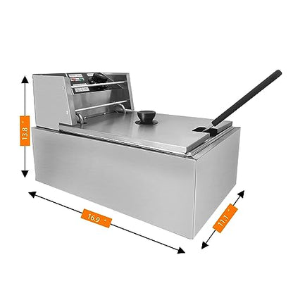 Commercial Electric Deep Fryer, 11.4QT Electric Fryer With Basket - size: 11.4QT