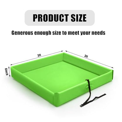 Wettarn 1 Pcs Folding Duck Pond 3’ x 3’ Portable Spill Containment, Green - color: Green, size: 3*3ft
