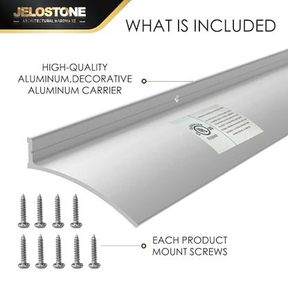 52" L x 2.5" W Commercial Grade Door Rain Drip Guard(Aluminum) - UL Rated Over Door and Window Drip Cap Rain Deflector - Drip Edge Roof Rain Diverter Guards House - JS-346RD, Clear Anodized - color: Clear Anodized