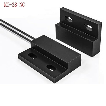 MC-38 NC Surface Mount Wired Security Window Door Contact Sensor Alarm Magnetic Reed Switch, for Home Security and Burglar Alarm Systems, Sets of 2, Brown