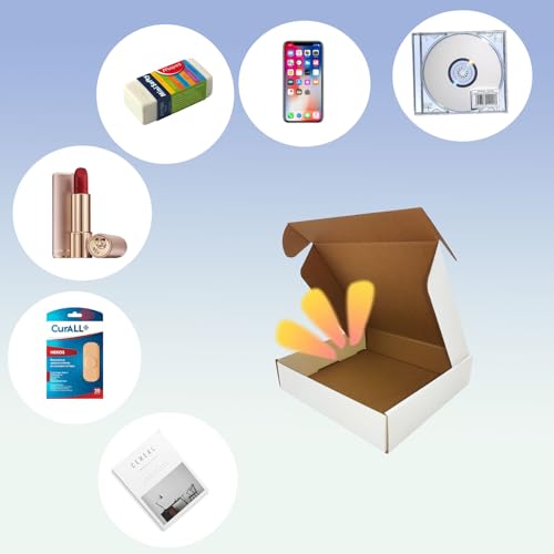 9x8x2 inch Shipping Boxes Set of 25, White Corrugated Cardboard Mailer Box - size: 9x8x2-25 Pack