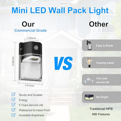 30W LED Wall Pack Light, Dusk to Dawn Outdoor Lighting Sensor, 3600LM, 5000K, LED Outdoor Wall Lights, 120Vac IP65 Waterproof Security Flood Light for Commercial, Porch, Garage, Garden, 1 Pack - size: 1Pack