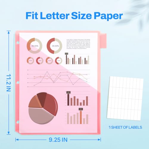 SUNEE 8 Tab Dividers with Pockets, Plastic Dividers for 3 Ring Binder, Subject Dividers with 2 Pockets, Binder Dividers for School Office Home Supplies, Soft Color, 2 Set - color: 8 Soft Colors