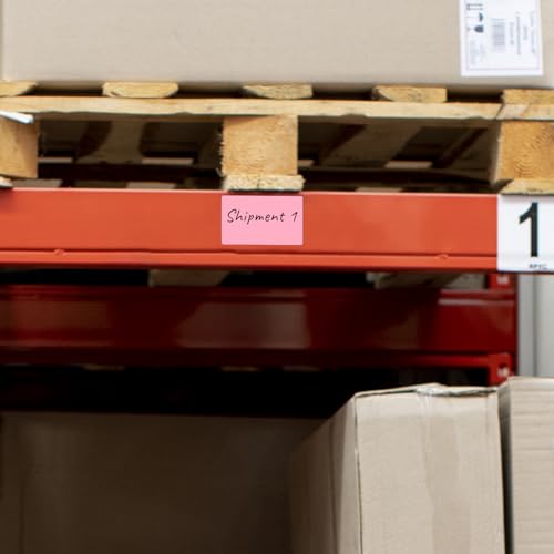 Pink Rectangle Labels 3" x 2" Color Coding Stickers Roll 500 Pcs - color: Pink