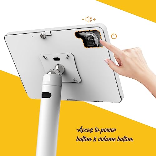 Tablet Kiosk Floor Stand, All Metal Rotate Lockable - Compatible with 10.9" iPad 10th, Pro 11" 1 2 3 4, Air 4 5, Air 11"(M2/M3/M4), iPad 11"(A16) - BSF301WA