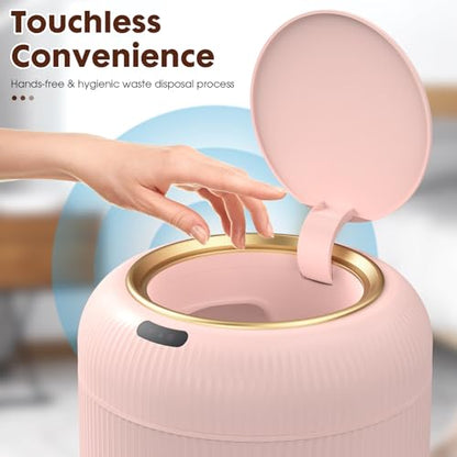 Procade Automatic Motion Sensor Bathroom Trash Can, Small Pink Garbage Can - color: Pink