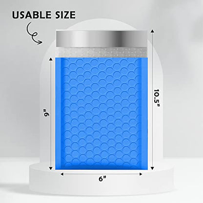 Yens Blue Poly Bubble Mailers 6x10 25 Pack Usable 6x9 - color: Blue, size: 6" x 10"