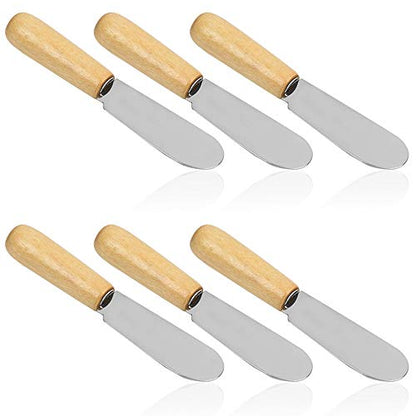 DaKuan Wood Handle Butter Spreader, 4 Inch, Set of 6