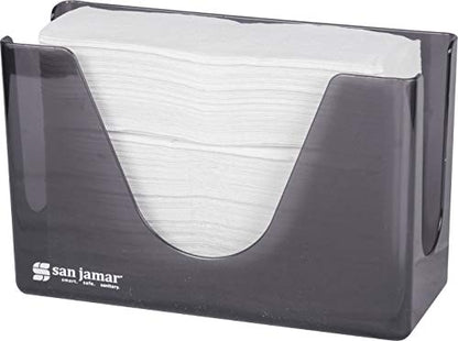 San Jamar Countertop Paper Towel Dispener, Manual Dispensing for Bathroom and Kitchen, 7" x 11" x 4.38", Black Pearl