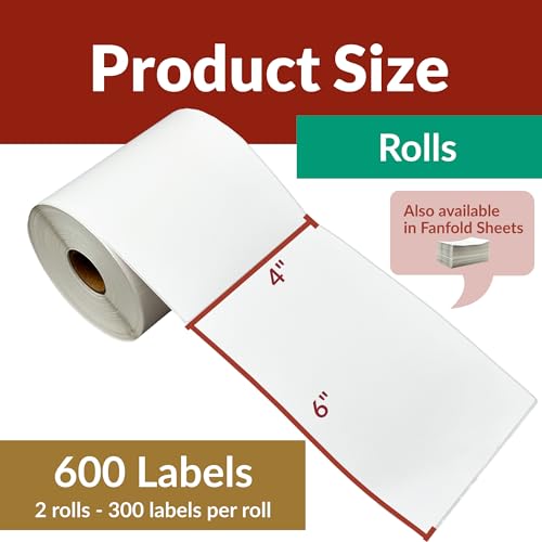 Reli. 4x6 Thermal Labels Waterproof, Direct Heat, for Shipping