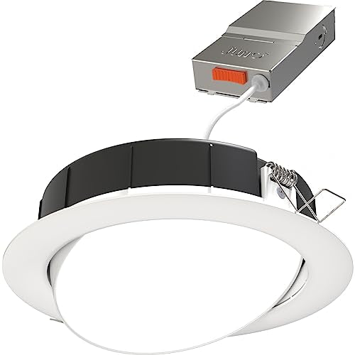 Juno 6" Adjustable LED Wafer Downlight, 5-in-1 CCT, Matte White - color: Matte White, size: 6-Inch