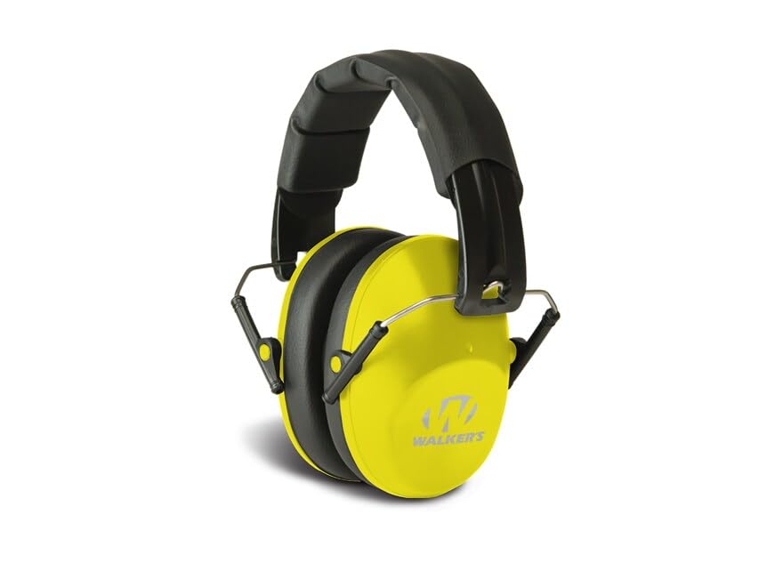 Walker's Unisex Adult's Lightweight Foldable Hearing Protection 22 dB Noise Reduction Pro Low-Profile Earmuffs - color: Yellow, size: One Size