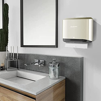 Folded Paper Towel Dispenser Wall Mount No Drill for Renter, 260 Sheet Gold - color: D-23 Golden