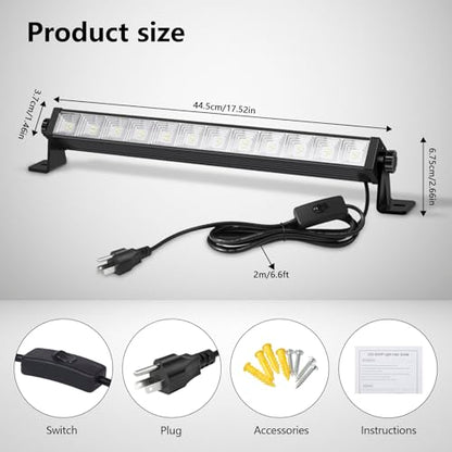 2 Pack 24W LED Shop Lights – 5400 lm 6000 K Daylight, 6.5 ft Plug-in Cord with Inline Switch, 180° Tilt, Graphene Cooled – Garage, Workshop, Warehouse, Yard Lighting - size: 24W-2P
