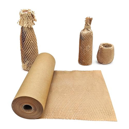 Honeycomb Packing Paper, 12" x 35' Honeycomb Cushioning Wrap Roll for Moving Shipping Packaging Gifts, Recyclable Honeycomb Paper Moving Supplies Bubble Paper Wrapping Protective Roll - size: 12" x 35'
