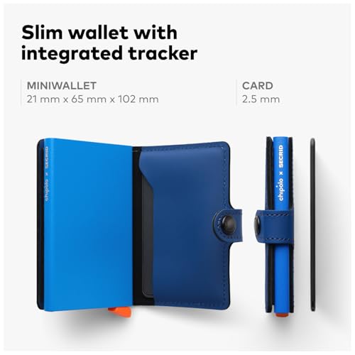 Chipolo x Secrid Trackable Mini Wallet, Leather Slim Wallet (Black) - color: Chipolo x Secrid Miniwallet (Black)