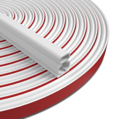 White D-Shape Weather Stripping 20Ft (Fits 0.4–0.5in Gaps) - color: White, size: 0.59" Thick x 20 Ft
