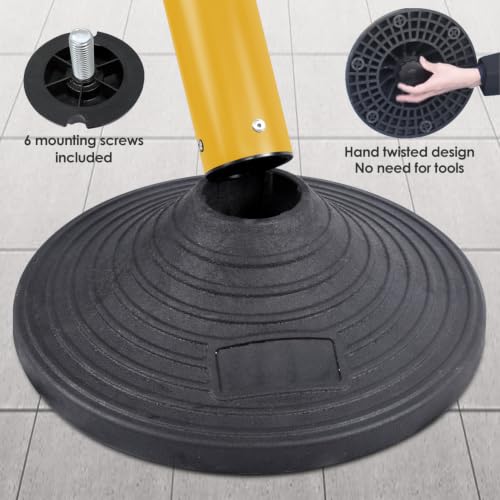 Crowd Control Stanchion Set, 4Pcs 10-Foot Retractable Belt Posts - color: Yellow