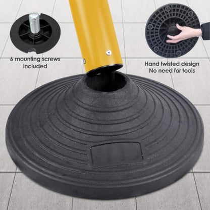 Crowd Control Stanchion Set, 4Pcs 10-Foot Retractable Belt Posts - color: Yellow