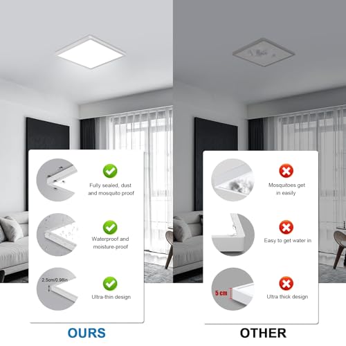 DELIPOP 12 inch Dimmable LED Flush Mount Ceiling Light Fixture with Remote Control, 24W 3000K-6500K Adjustable Color Temperature, Ultra-Thin Ceiling Lamp for Bedroom Kitchen Hallway Living Room - size: 12in-Dimmable-1Pack