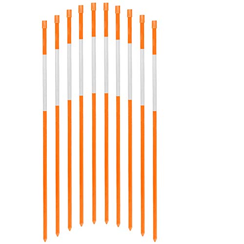 FiberMarker 48-Inch Reflective Driveway Makers Orange 20Pcs, 5/16-Inch Dia Solid Fiberglass Poles Snow Stakes for Parking,Walkways Easy Visibility - color: Orange, size: 5/16"x48"
