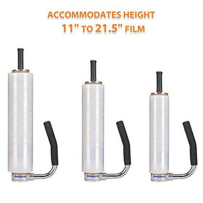 shrink wrap handle,Industrial Stretch Film Dispenser including Film Cutters,Suitable for 11" to 21.5" film height Pallet Wrap.Top Quality Stainless Steel, Tough, Durable (Pack of 2) - size: Attached with film cutter (Pack of 2)