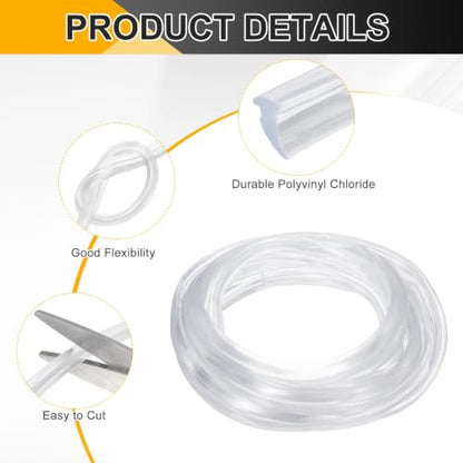 PATIKIL 2Pcs Weather Stripping Door Seal 3/16" Slot, 16.4Ft, Clear, PVC - color: Clear, size: 3/16" Slot, 16.4Ft