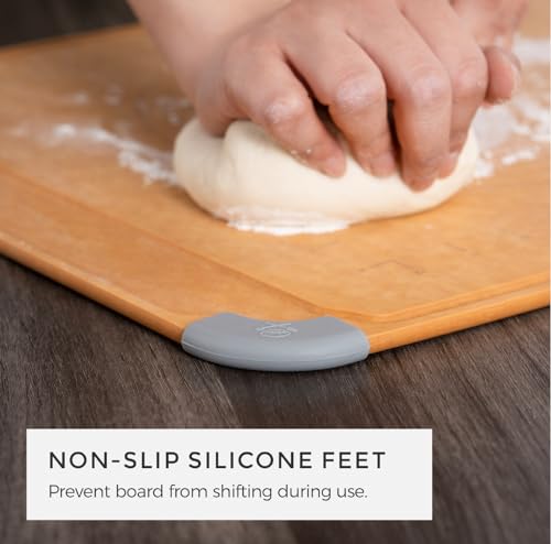 Elihome Essential Baking Pastry & Cutting Board for Kitchen, Wood Fiber Cutting Board for Kitchen, Knife Friendly, Dishwasher Safe, Non-Slip Feet, Juice Groove, Non-Porous, Eco Friendly, 15" x 18" - style: XL-18" x 15"