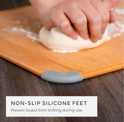 Elihome Essential Baking Pastry & Cutting Board for Kitchen, Wood Fiber Cutting Board for Kitchen, Knife Friendly, Dishwasher Safe, Non-Slip Feet, Juice Groove, Non-Porous, Eco Friendly, 15" x 18" - style: XL-18" x 15"