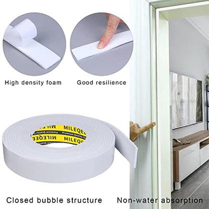 Single-Sided Adhesive Foam Tape EVA White,1.18in x 16.4FT - color: White, size: 1.18 Inch x 16.4 FT