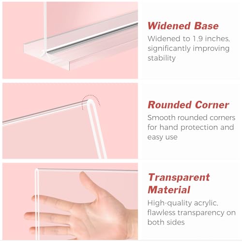 12 Pack Acrylic Sign Holder 8.5x11 Inches, Clear Vertical Menu Holder
