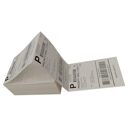4x6 (100x150mm) Fanfold Direct Thermal Shipping Labels, 8 Stacks / 4000 Labels – Perforated, Compatible with Zebra, Rollo, UPS, FedEx - size: 8 Stacks | 4000 Labels
