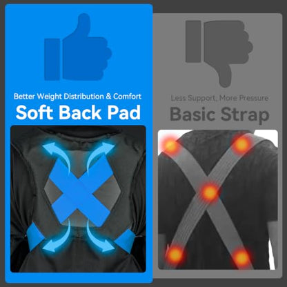 Moving Straps for Lifting, with Back Support for 2 Person, Blue - color: BLUE