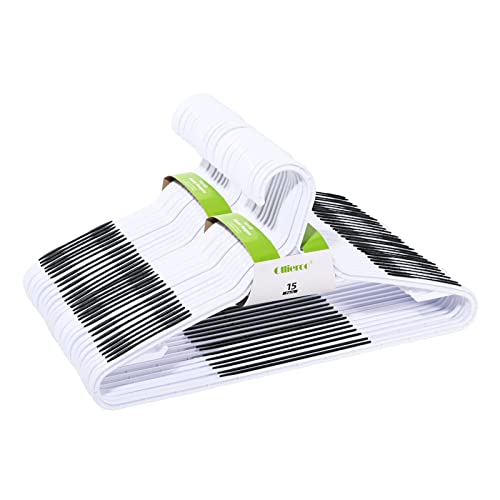 Plastic Clothes Hangers 30 Pack, Hangers with Grip Black - color: Black