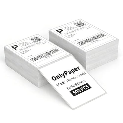 4 x 6 Direct Thermal Shipping Labels - Shipping Address Stickers Perforated and Strong Adhesive, Thermal Labels for Rollo & Zebra Printer（500pcs per Stack,2 Stacks） - size: 500Pcs /Stack, style: 2 Stacks