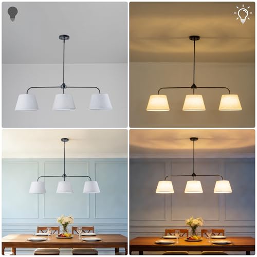 40" Linear Chandeliers for Dining Room, Black Kitchen Island Lighting - color: Black
