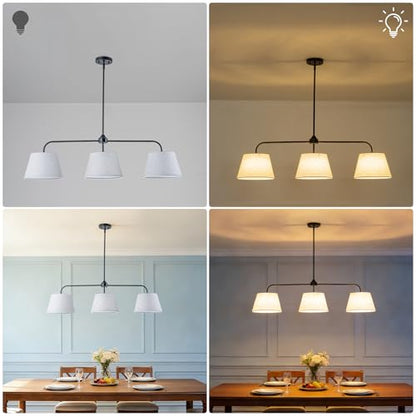 40" Linear Chandeliers for Dining Room, Black Kitchen Island Lighting - color: Black