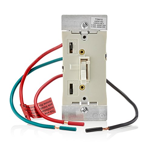 Leviton Toggle Slide Dimmer Switch for Magnetic Low Voltage, LED, Halogen and Incandescent Bulbs, TSM10-1LT, Light Almond - color: Light Almond
